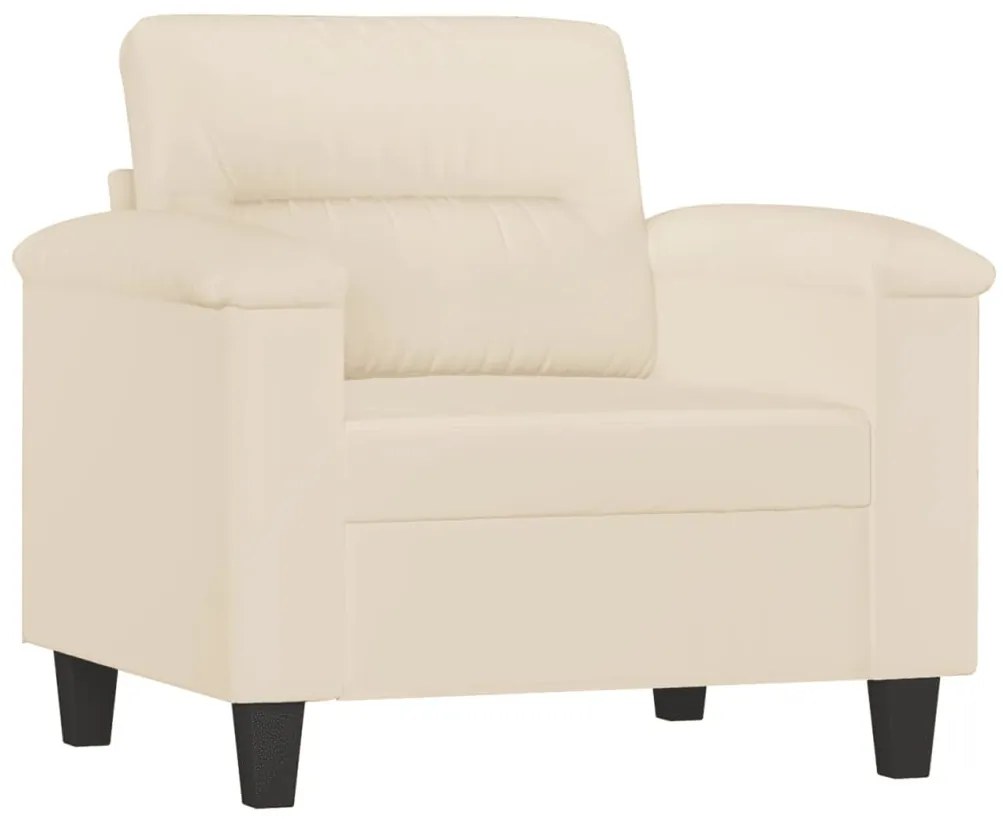 bézs mikroszálas szövet kanapéfotel lábtartóval 60 cm