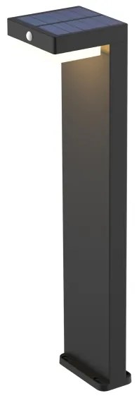 Solight WO7202 - Palermo LED napelemes lámpa szenzorral, 5W, 2000mAh, IP54, feke