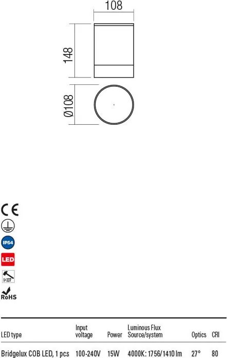 REDO 90361 XILO Modern Kültéri Mennyezeti Lámpa LED IP54