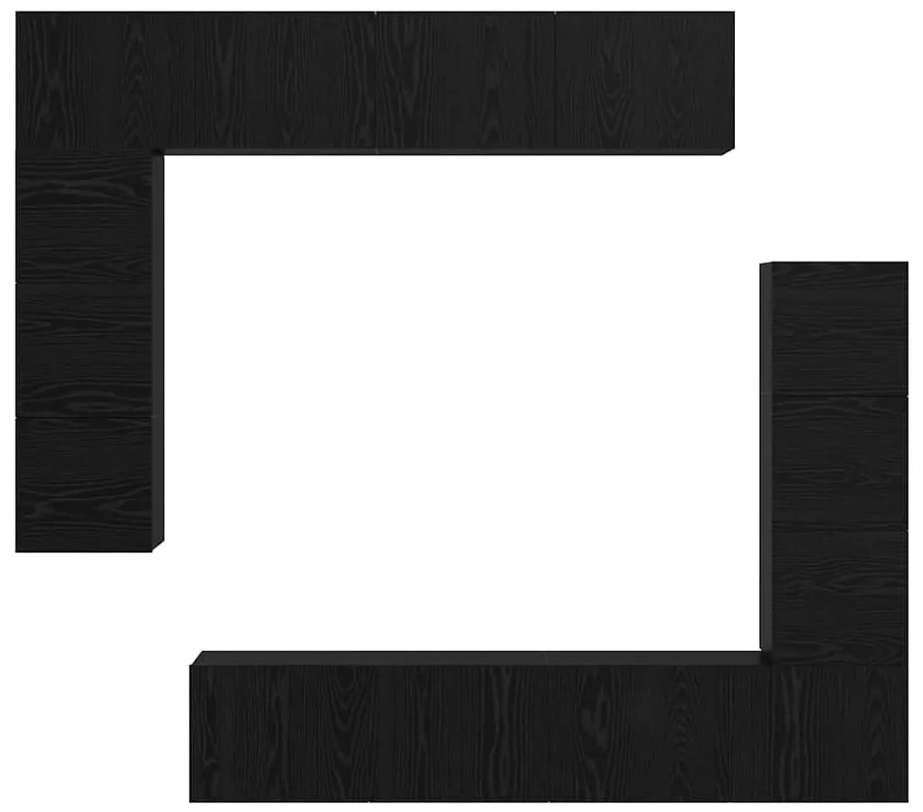 TV szekrény garnitúra 8 pcs Musta tammi 80 x 30 x 30 cm Faanyag