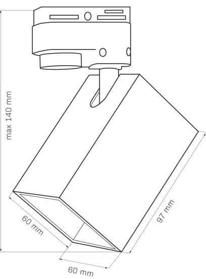 Spotlámpa sínrendszerhez SQUARE 1xGU10/10W/230V fekete