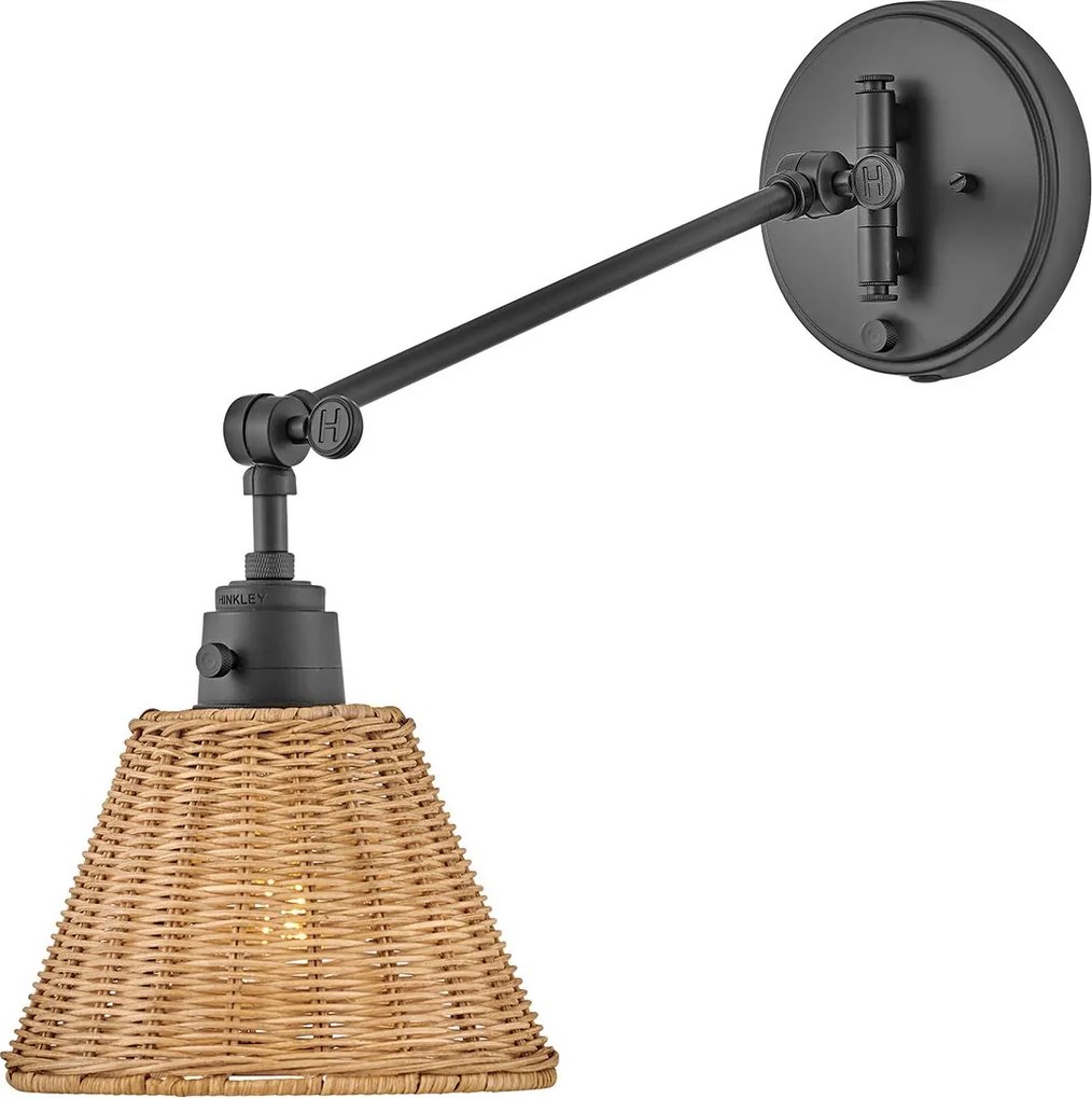 Hinkley lighting klasszikus boho fali lámpa arti fekete faipari elshk-arti-1w-bk-nr