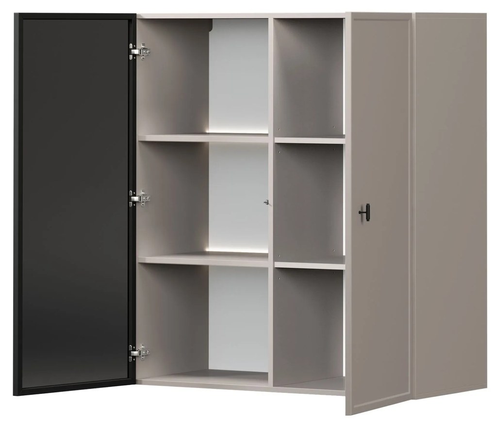 Lorini fali vitrin 100 cm - kasmír / fekete T-bar fogantyú