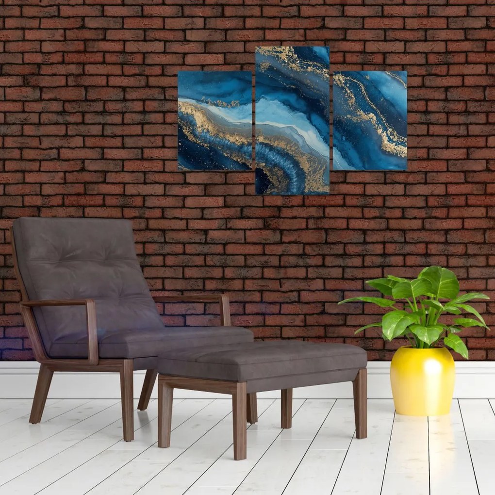 Kép - Kék márvány absztrakció (90x60 cm)