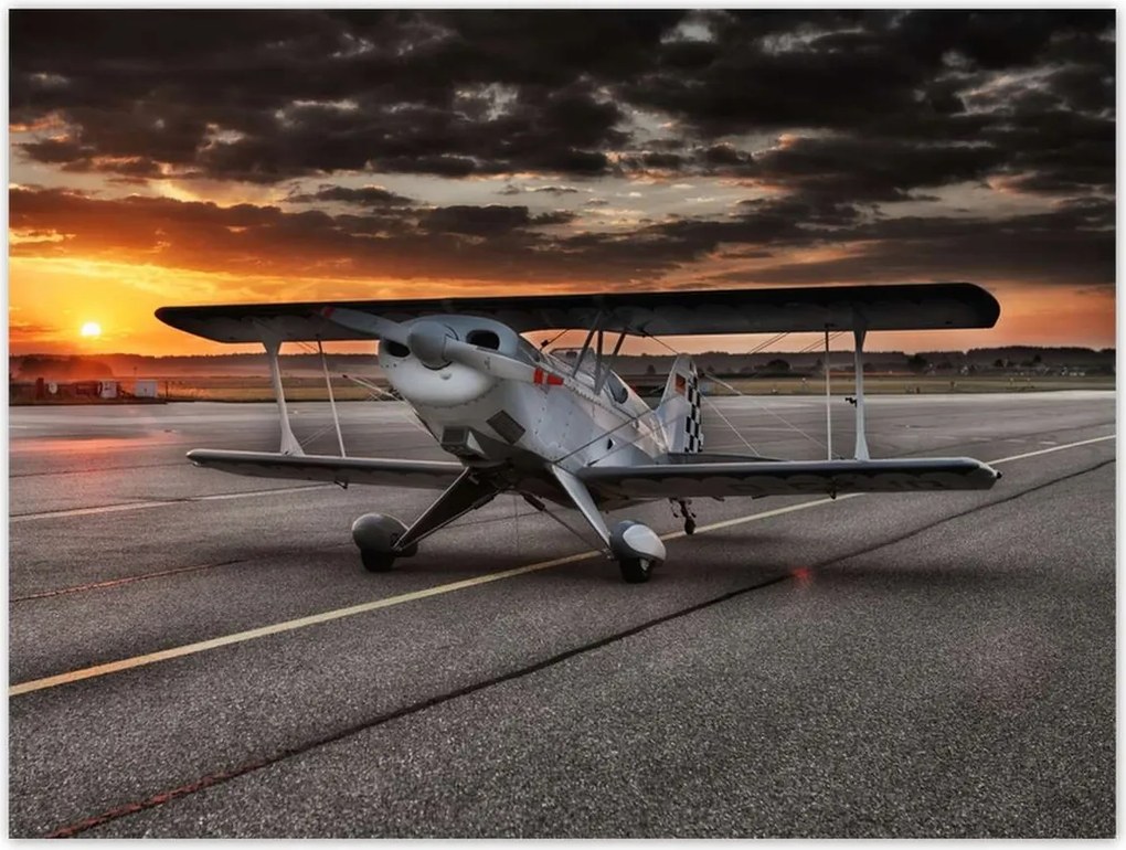 Poszterek 40x30 Repülőgép naplemente