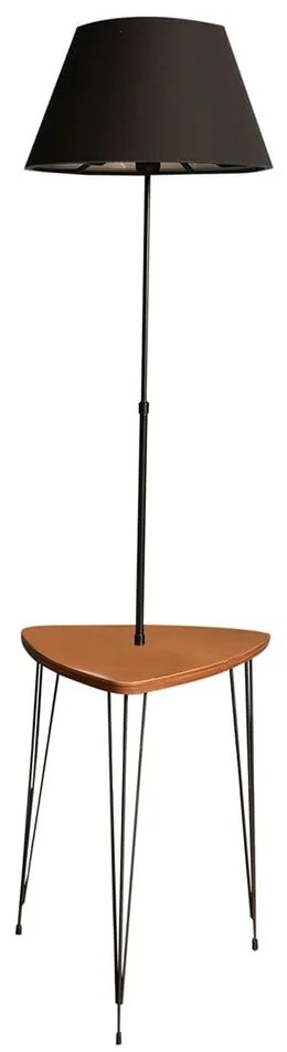 Fekete-natúr színű állólámpa textil búrával (magasság 147 cm) – Opviq lights