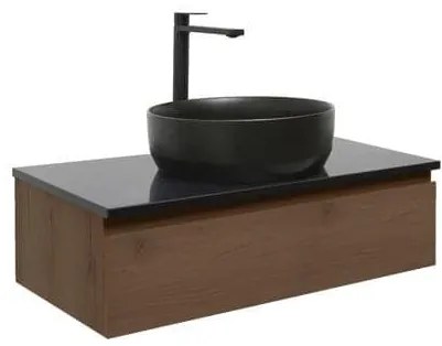 Fürdőszobaszekrény mosdóval SAT B-Way 79x30x45 cm diófa matt BWAY80NUTZUB