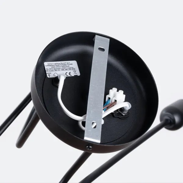Sollux SL.1472 - Felületre szerelhető csillár LOOP 2xE27/15W/230V fekete