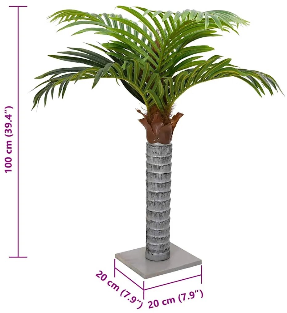 zöld mű pálmafa 6 levéllel 100 cm