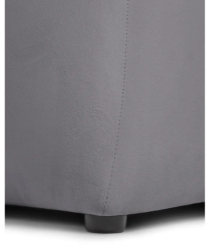 Szürke bársony sarokkanapé (jobb oldali-heverő résszel) Cube – Bonami Selection