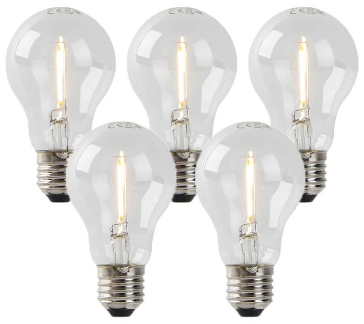 5 db E27 LED izzó készlet A60 1W 80lm 2200K
