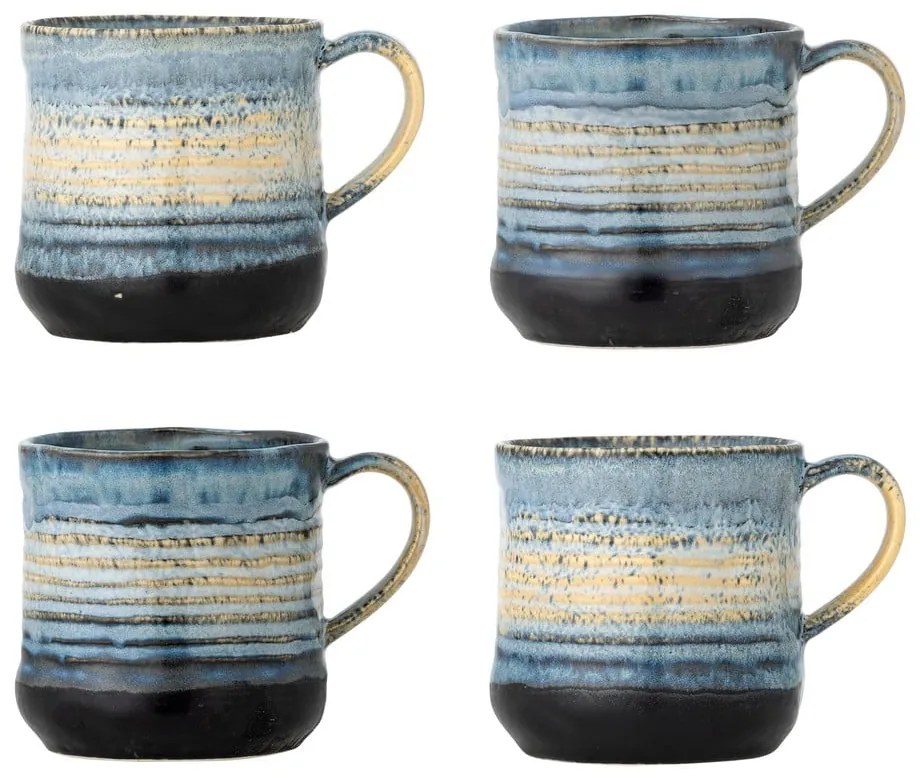 Kék kőedény bögre szett 4 db-os 380 ml Deana – Bloomingville