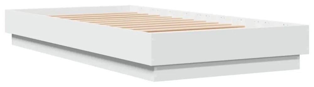 fehér ágykeret LED-világítással 90 x 190 cm