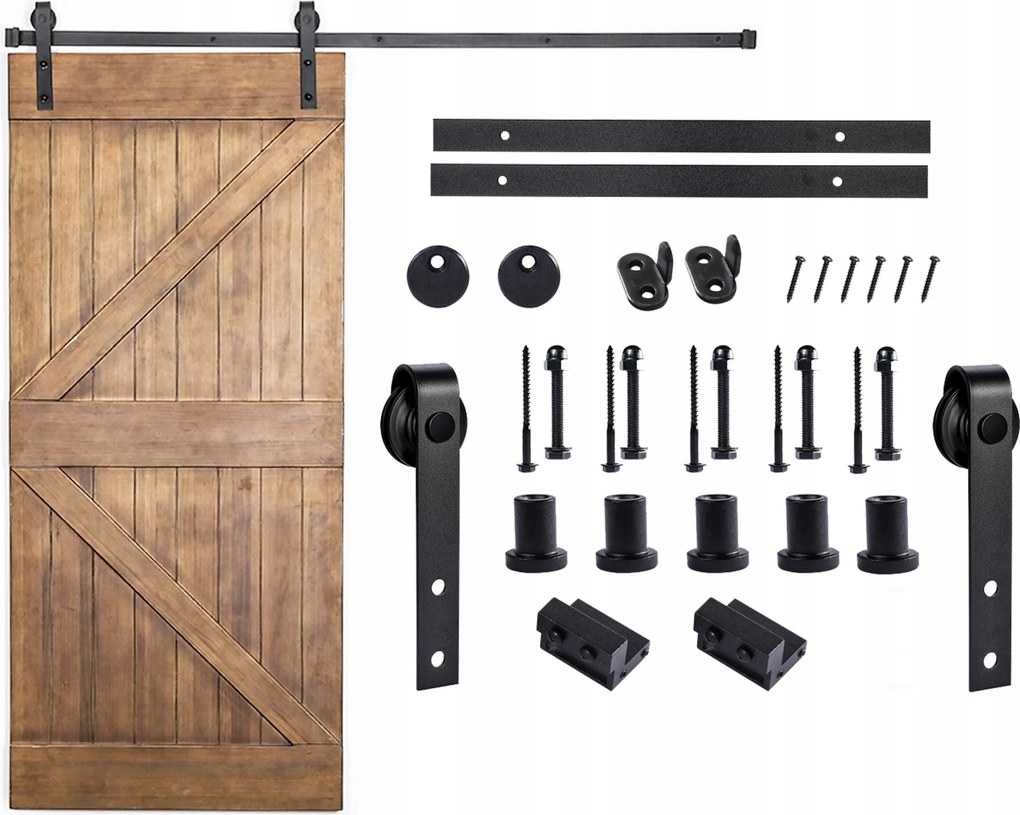 Tolóajtó rendszer Tömör Fém Vezetősínnel, "loft" mintával