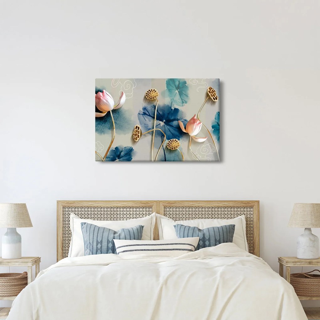Kép virággal (90x60 cm)