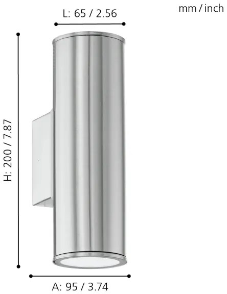 Eglo 94107 - LED-es kültéri lámpa RIGA 2xGU10/3W/230V