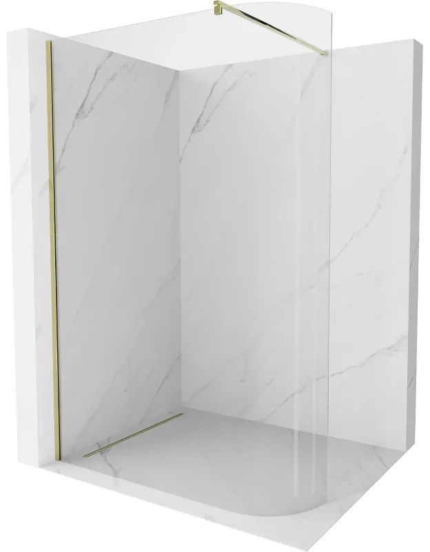 Mexen Kioto, lekerekített zuhanyparaván 80 x 200 cm, 8 mm átlátszó üveg, arany profil, 800-080-101-50-06