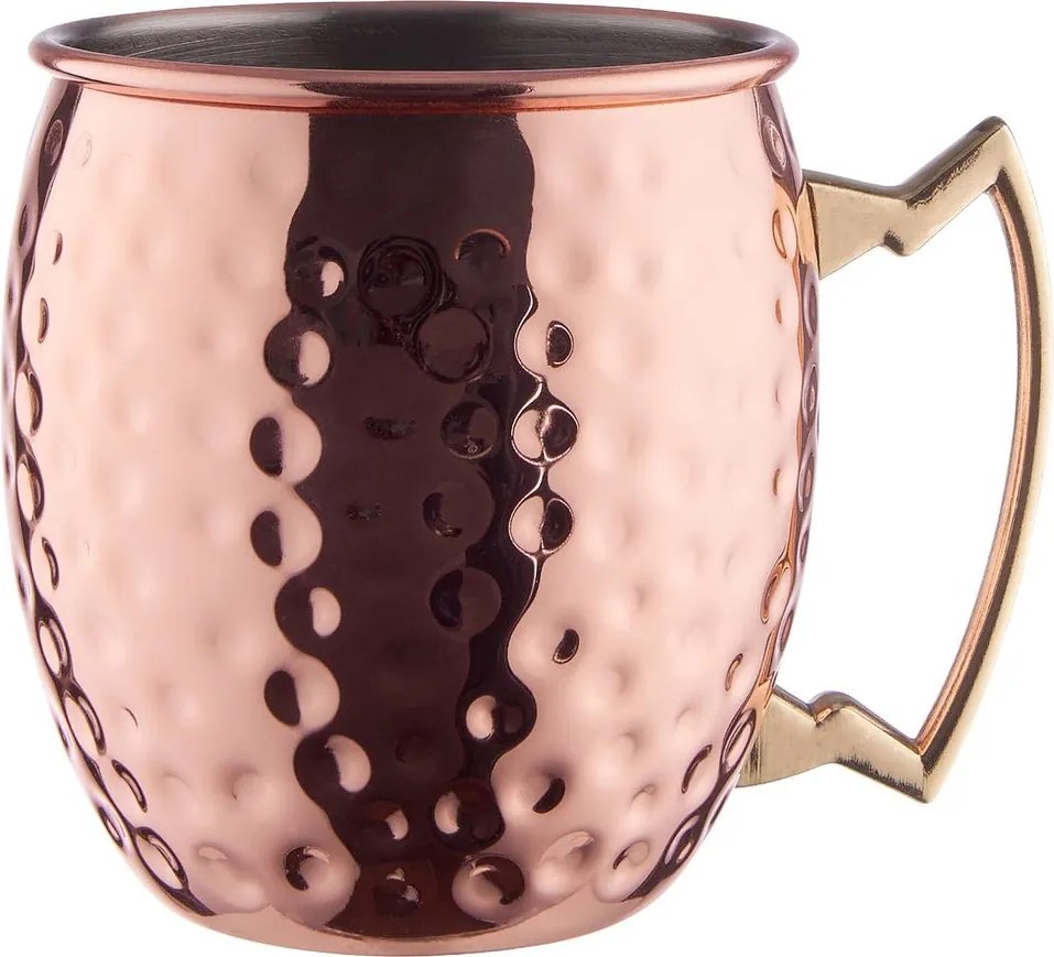 MOSCOW MULE koktél-bögre kalapált 470ml, rozéarany