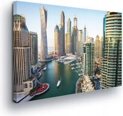Vászonkép 100x75 Felhőkarcolók város Dubai építészet panoráma nap
