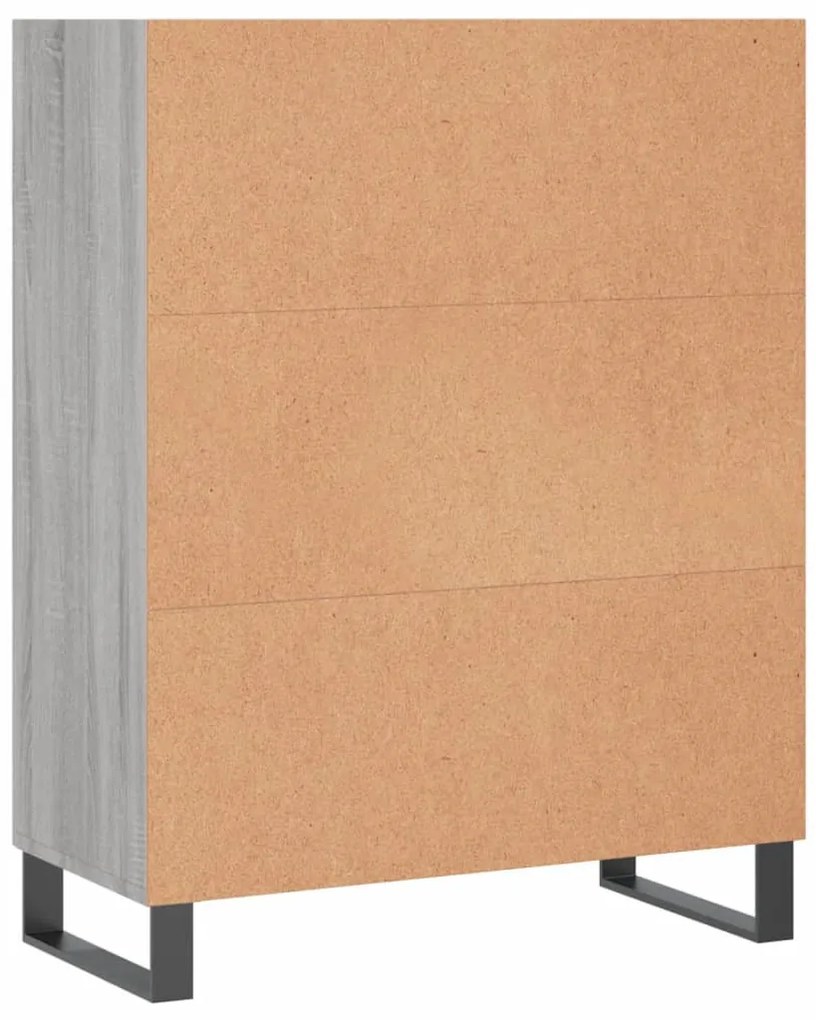 szürke sonoma színű szerelt fa polcos szekrény 69,5x32,5x90 cm