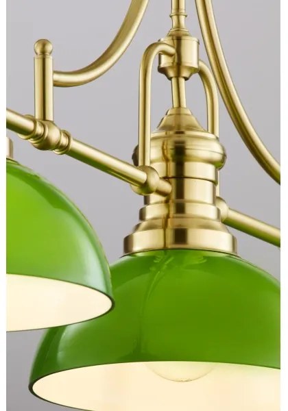 Jupiter 2074 - PLATINO rudas függeszték 3xE27/15W/230V zöld/arany