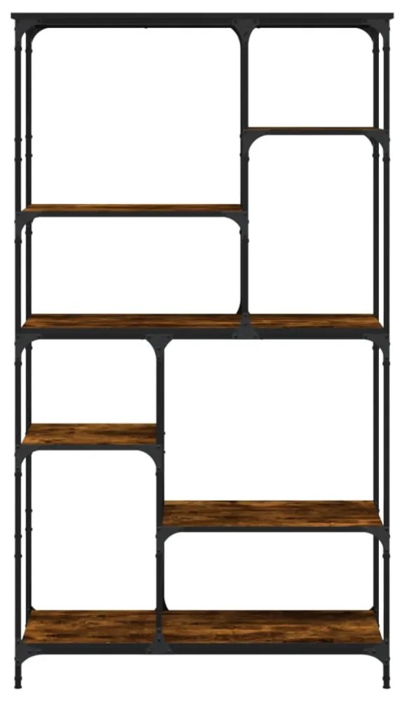 füstölt tölgy szerelt fa és acél könyvespolc 99 x 35,5 x 176 cm