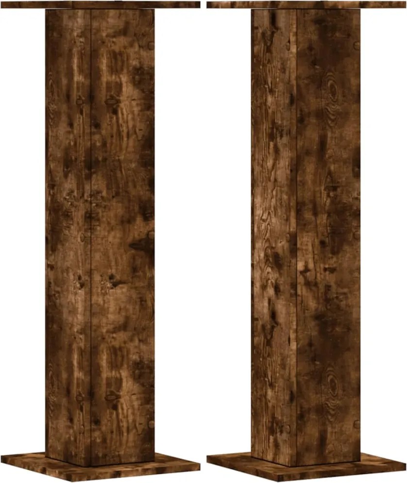 vidaXL 2 db füstös tölgy szerelt fa növénytartó állvány 30x30x95 cm