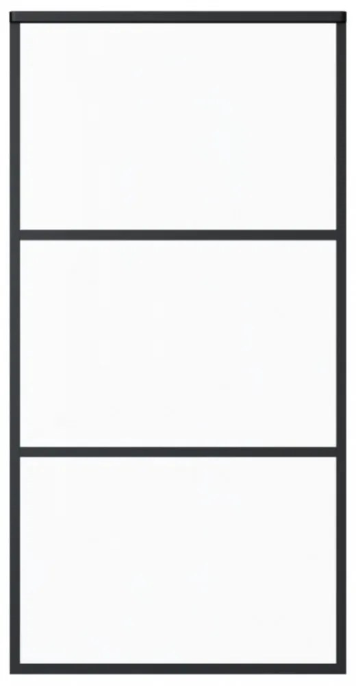 fekete ESG üveg és alumínium tolóajtó 102 x 205 cm