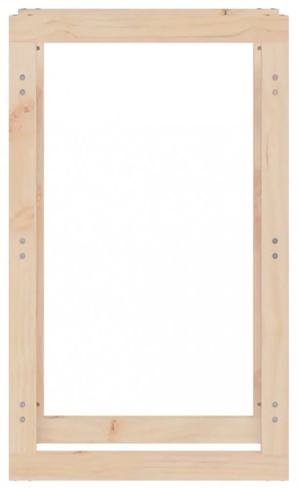 tömör fenyőfa tűzifatartó állvány 60x25x100 cm