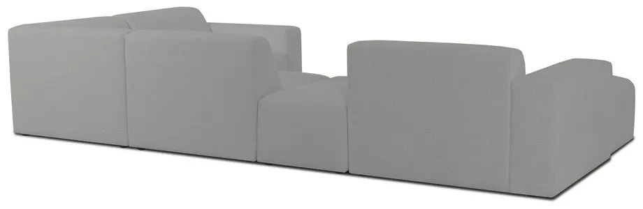 Szürke buklé sarokkanapé (U alakú) Roxy – Scandic