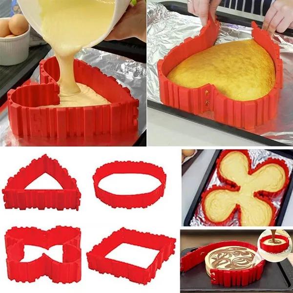 UD Varázslatos alakú szilikon forma süteményekhez, piros