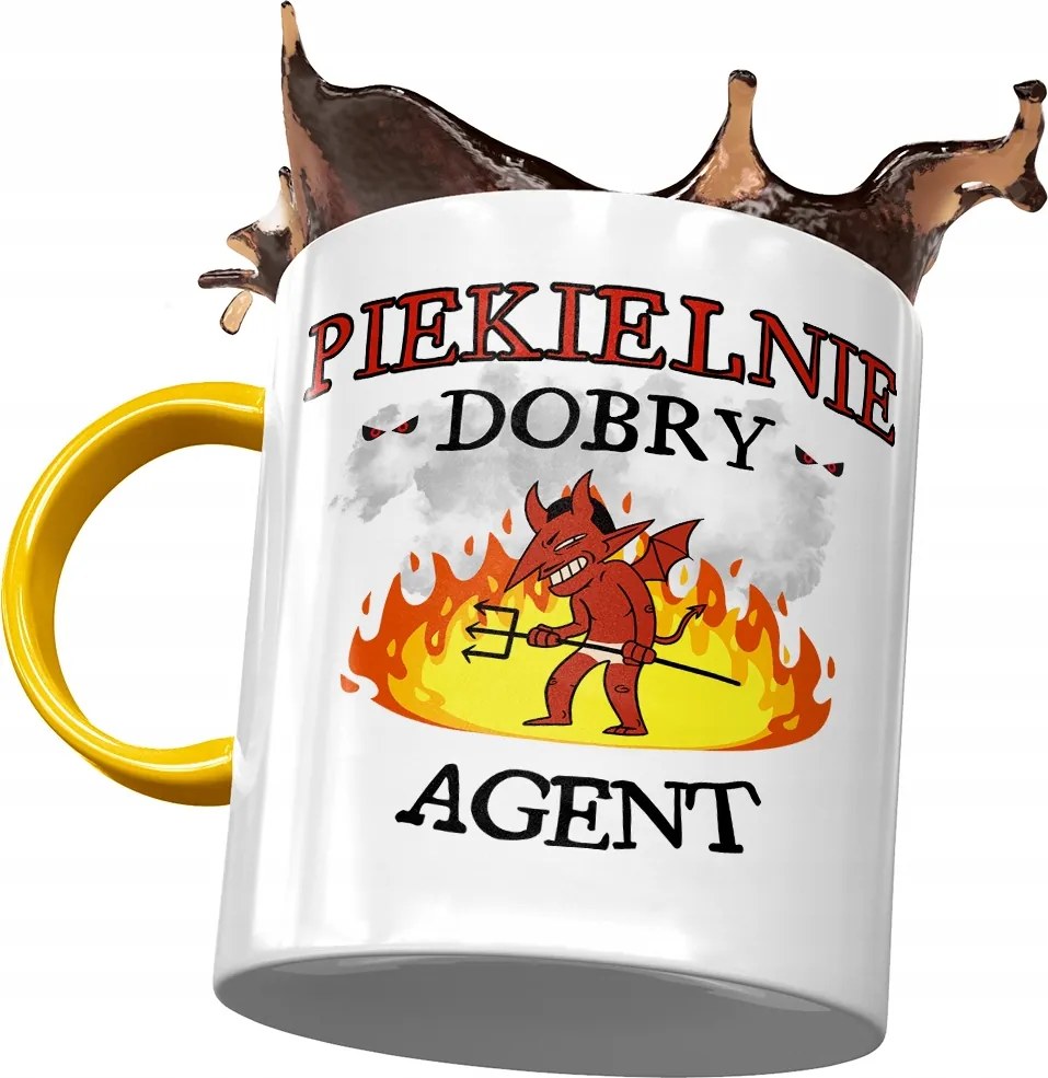 Sárga Bögre Ügynöknek Pokolian Jó Ügynök Nyomtatott Fotóval