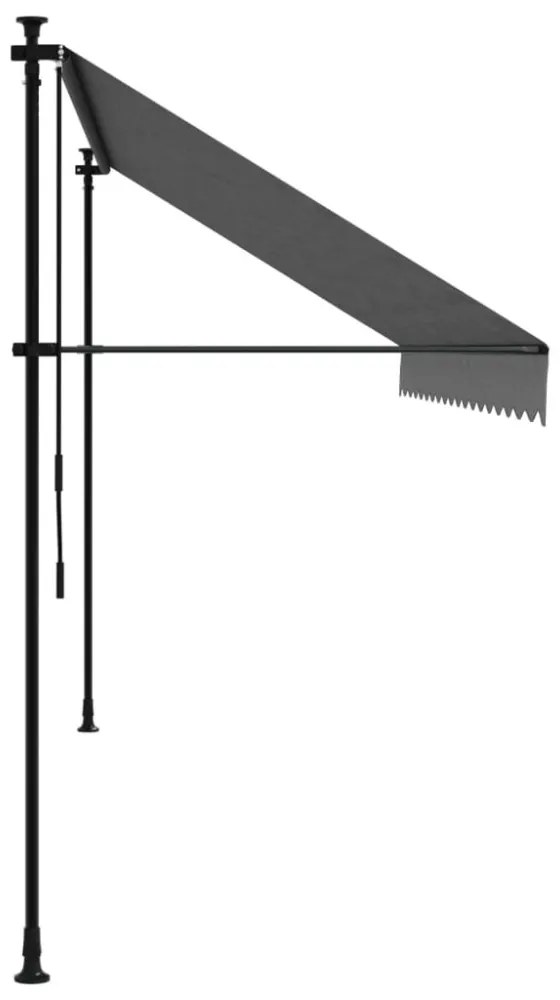 antracit szövet és acél feltekerhető napellenző 400 x 150 cm