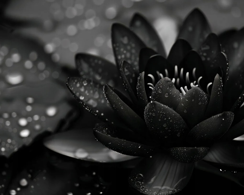 Poszter 50x40cm Lótusz fekete