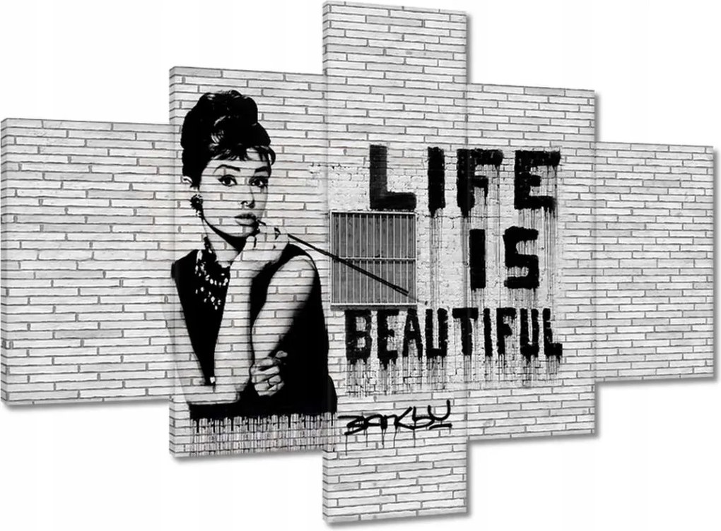 Festmények 100x70 Banksy Life is beautiful
