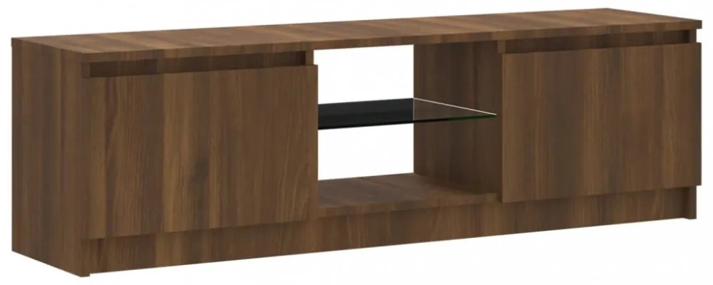 barna tölgyszínű TV-szekrény LED-lámpákkal 120x30x35,5 cm