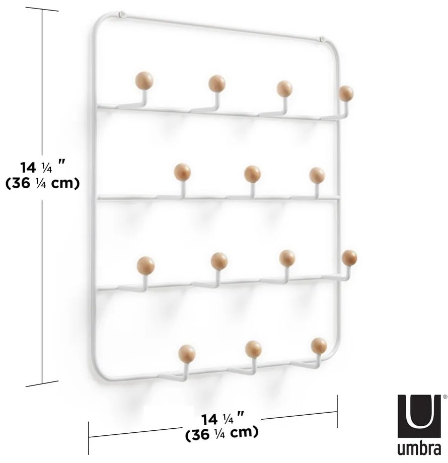 Fehér-natúr színű fém ajtófogas 36 cm Estique – Umbra
