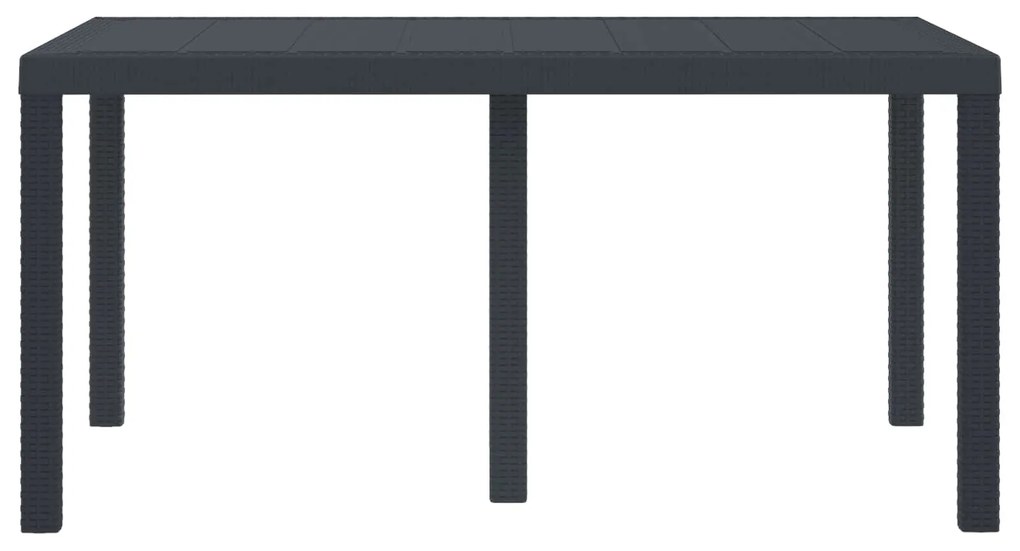 vidaXL Kerti Asztal Antracit 150 x 100 x 73 cm polirattan