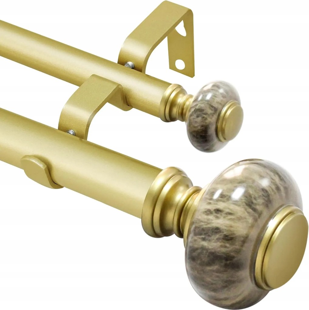 Ycolnaefllr dupla függönykarnis arany 122-213cm márvány függönyrúd