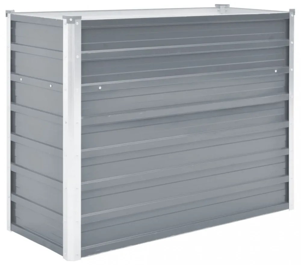 Szürke horganyzott acél kerti virágtartó 100 x 40 x 77 cm