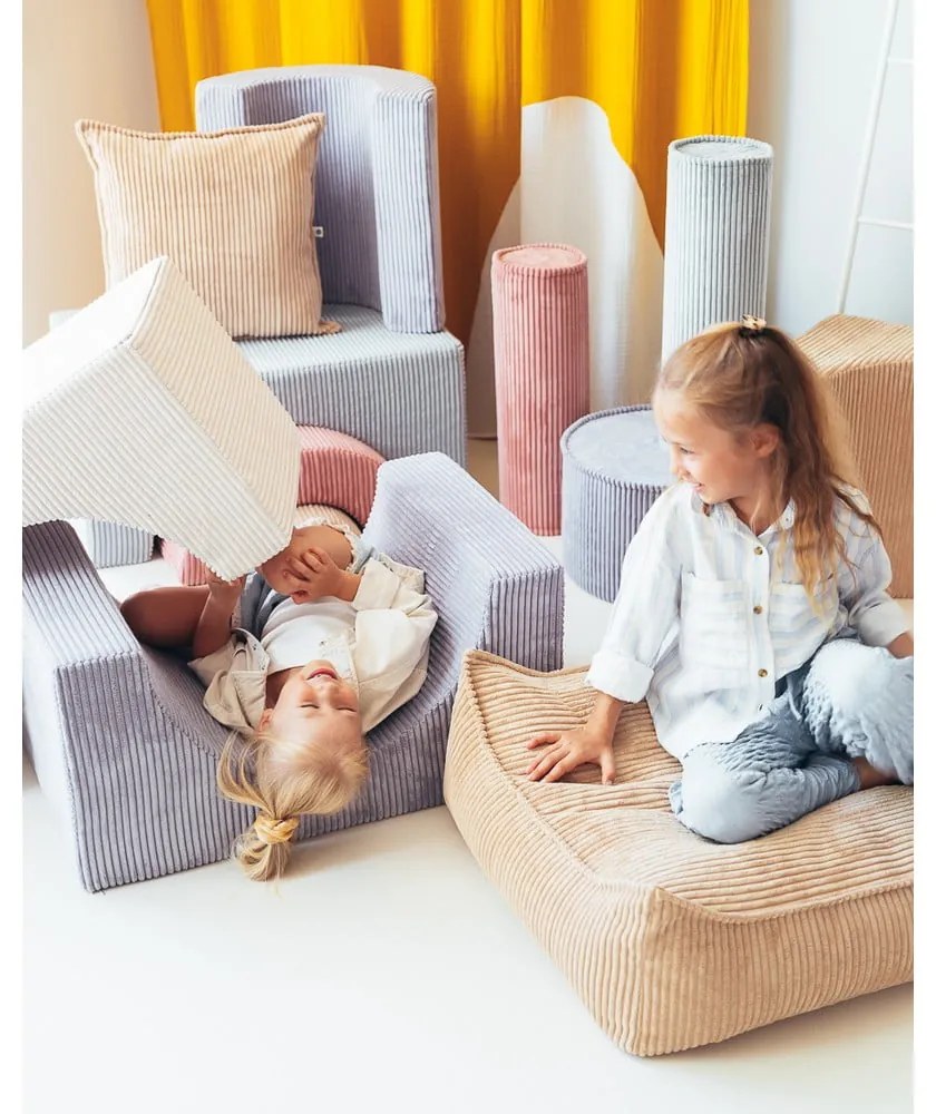 Kék kordbársony habszivacs játszótér 75x49x37 cm Rainbow Montessori – Wigiwama