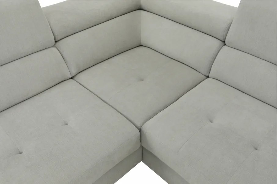 Ülőgarnitúra, világos szürke, szövet, balos, BUTON P