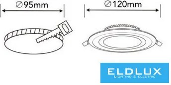UNIVERSO Süllyesztett spot lámpa 7w 660lm CCT.kap 120° IP20 Fehér D120mm kivágás:95mm