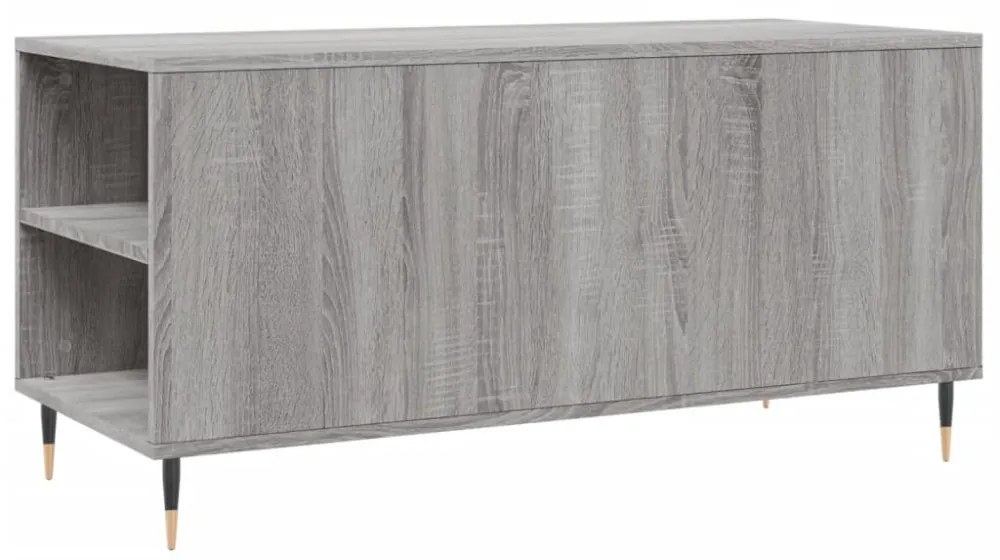 szürke sonoma színű szerelt fa dohányzóasztal 102x44,5x50 cm