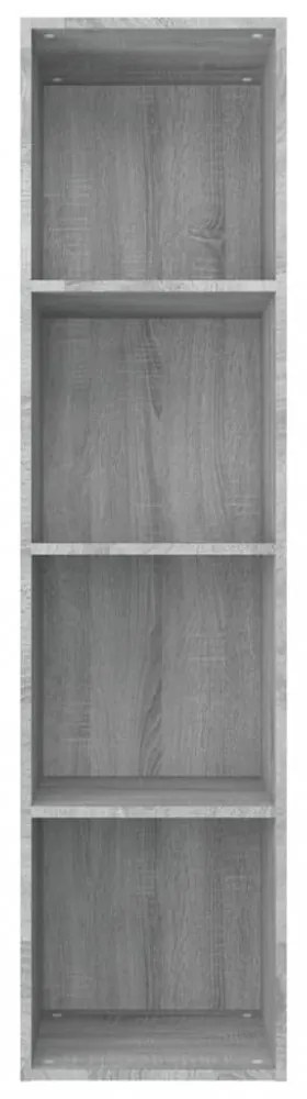 szürke sonoma színű szerelt fa könyv-/TV-szekrény 36x30x143 cm