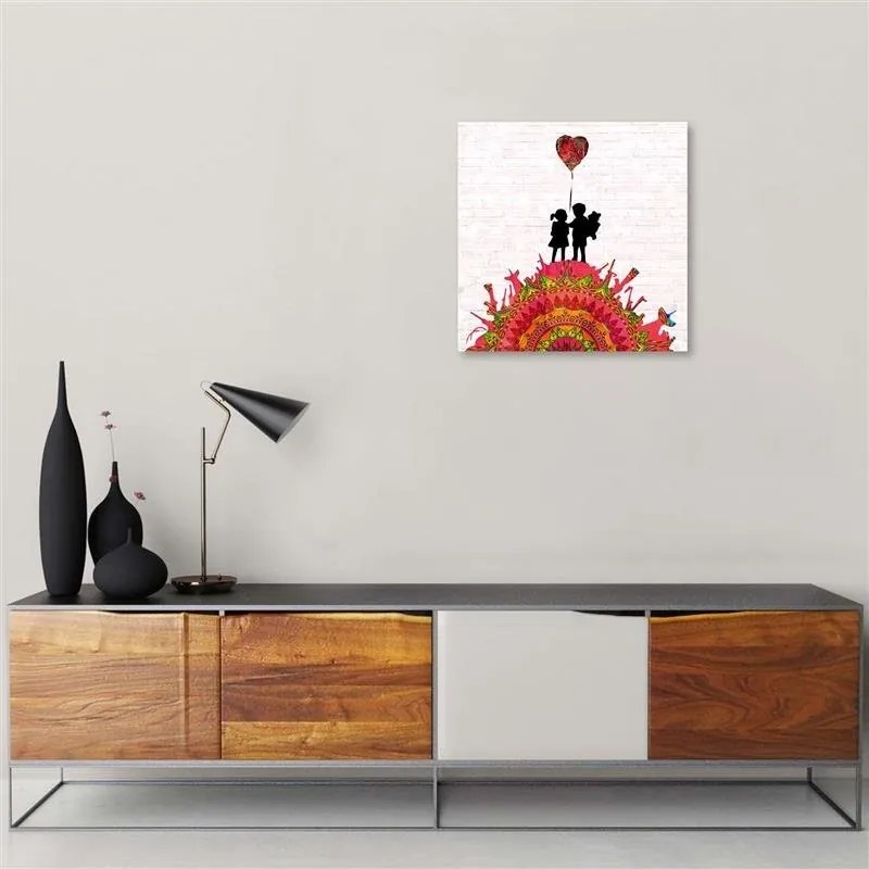 Gario Vászonkép Banksy falfestmény - gyerekek a dombon Méret: 60 x 60 cm