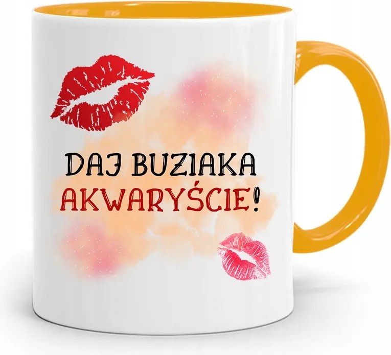 Akvarista Bögre Sárga Születésnapi Ajándék fényképes nyomtatással