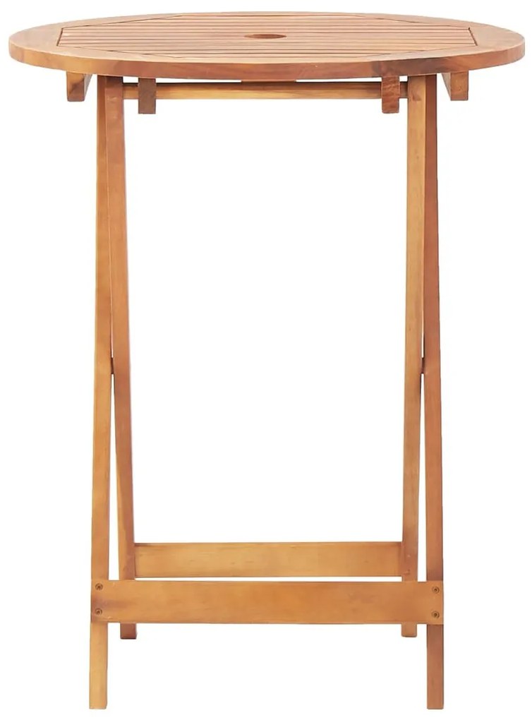 3 részes bézs polipropilén és tömör fa bisztrószett