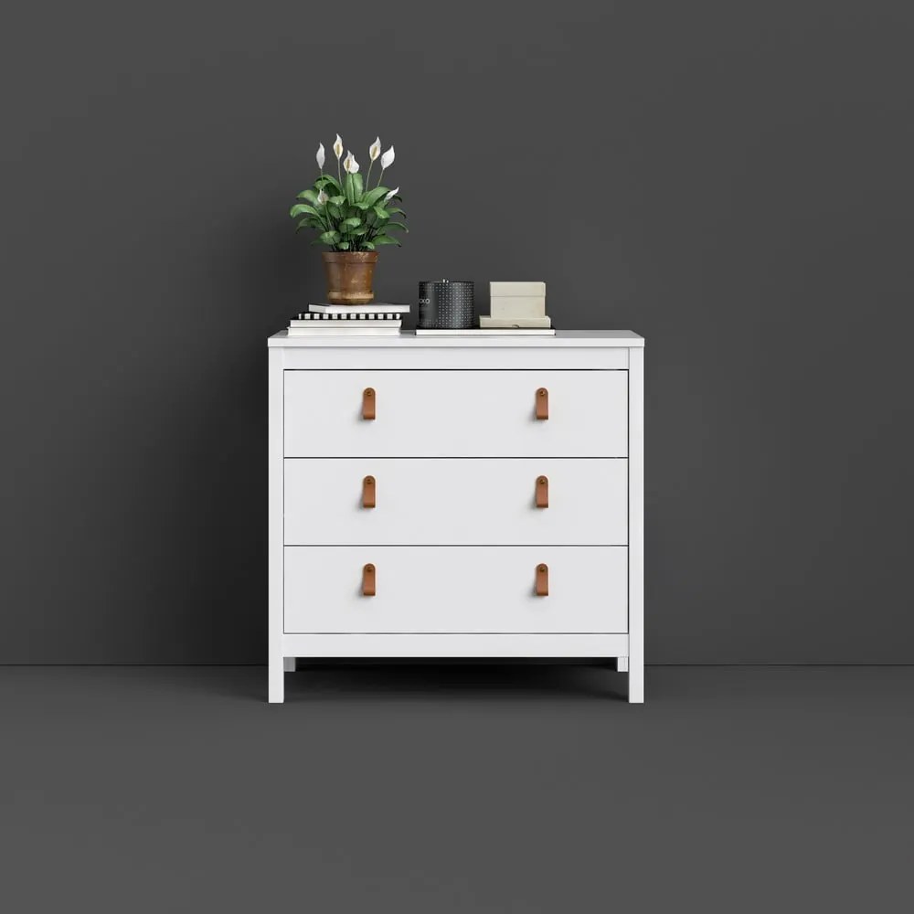 Fehér alacsony komód 82x80 cm Madrid – Tvilum