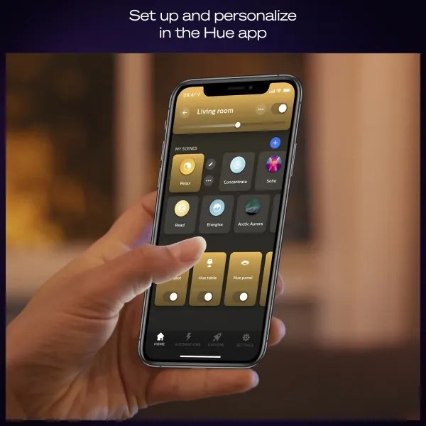 Philips Hue AURELLE LED 39W 230V stropní stmívatelné svítidlo černé 120x30 cm